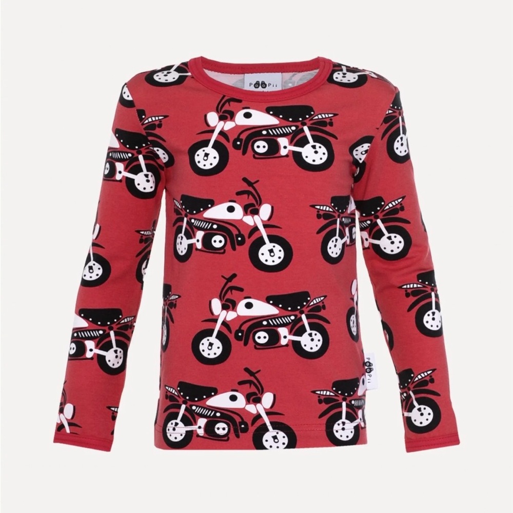 Paapii Designs Ulnas Long-Sleeve Slim Fit Shirt Featuring Moped Print Children's